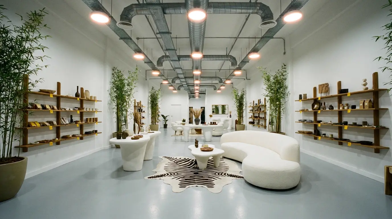 Showroom dagli interni curati, finiture su misura